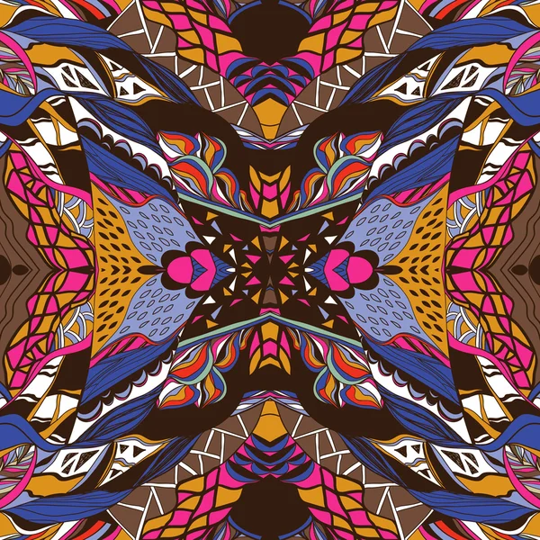Traditionele versiering paisley Bandana. Hand getrokken achtergrond met artistieke patroon. Heldere kleuren. — Stockvector
