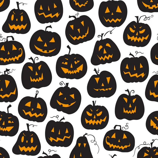 Vector pattern with pumpkins. Halloween holiday, seamless background — Stockový vektor