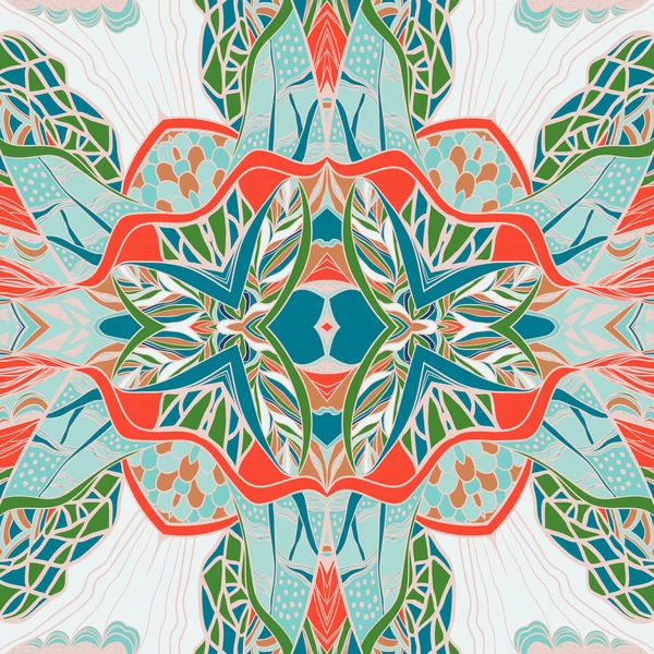 Traditionelles Paisley-Bandanna. handgezeichneter Hintergrund mit künstlerischem Muster. leuchtende Farben. — Stockvektor