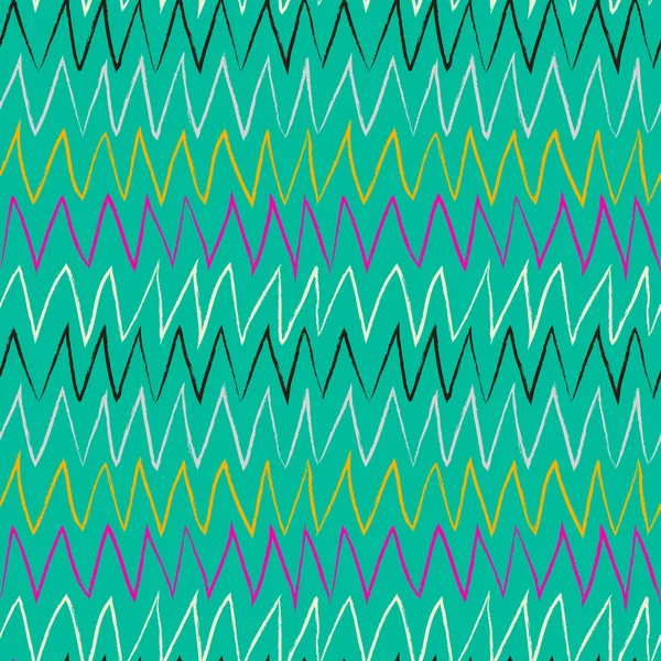 Doodle patrón abstracto con zigzag. Fondo azul . — Vector de stock