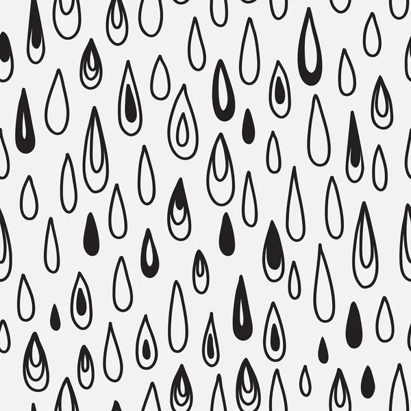 Abstract doodles drops. Black and white colors. — 图库矢量图片
