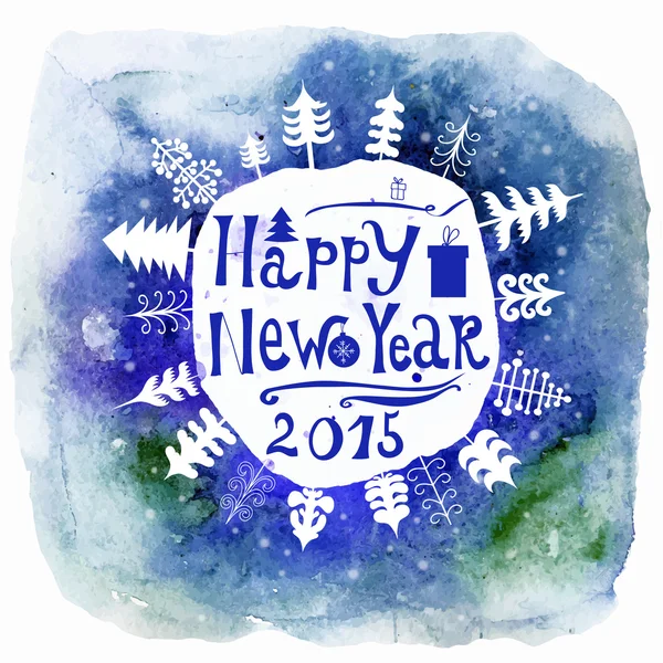New Year Greeting Card. Happy new year lettering. — ストックベクタ