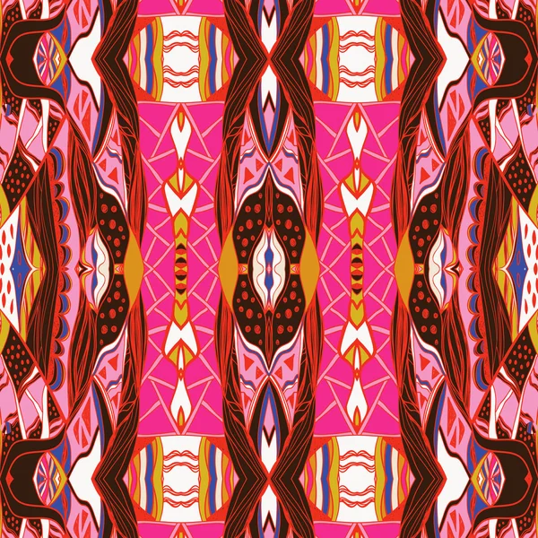 전통적인 장식 페이 즐 리 손수건입니다. 손으로 그린 예술적 패턴으로 다채로운 아즈텍 패턴. — 스톡 벡터