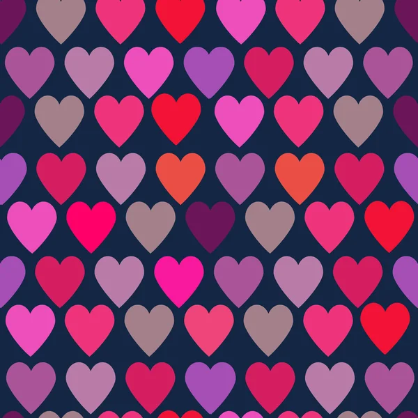 Seamless vintage love heart background in bright colors. — 图库矢量图片