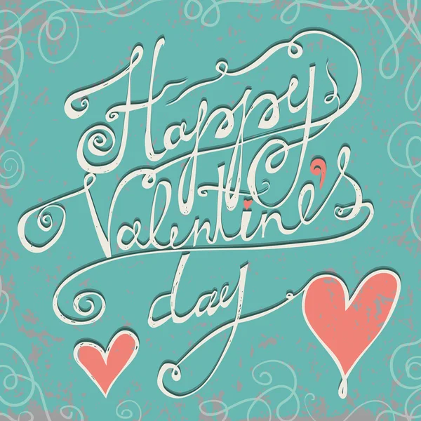 Happy Valentines day typographical holiday card. — Stock Vector