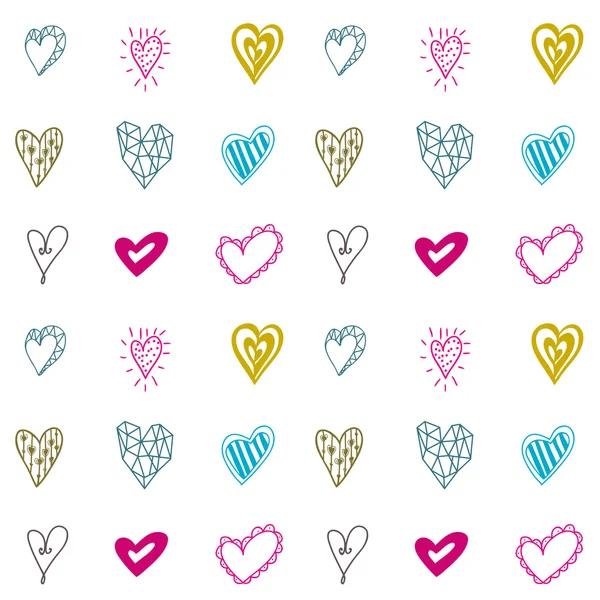 Seamless pattern with hearts for Valentines days or wedding day. — Stock Vector