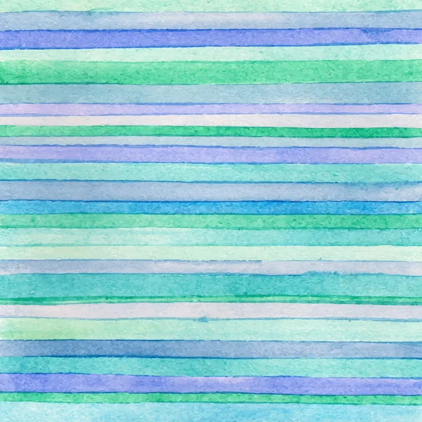 Striped hand drawn watercolor background. Vector version. Blue colors. Hand drawn technique. — Stok Vektör