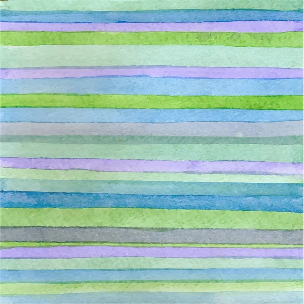 Striped hand drawn watercolor background. Vector version. Blue colors. Hand drawn technique. — Stock vektor