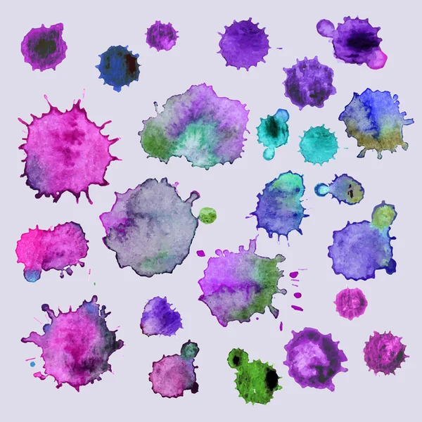 Spray vector paint, watercolor splash background,colorful paint drops texture. Watercolor composition for scrapbook elements or print. — Stockový vektor