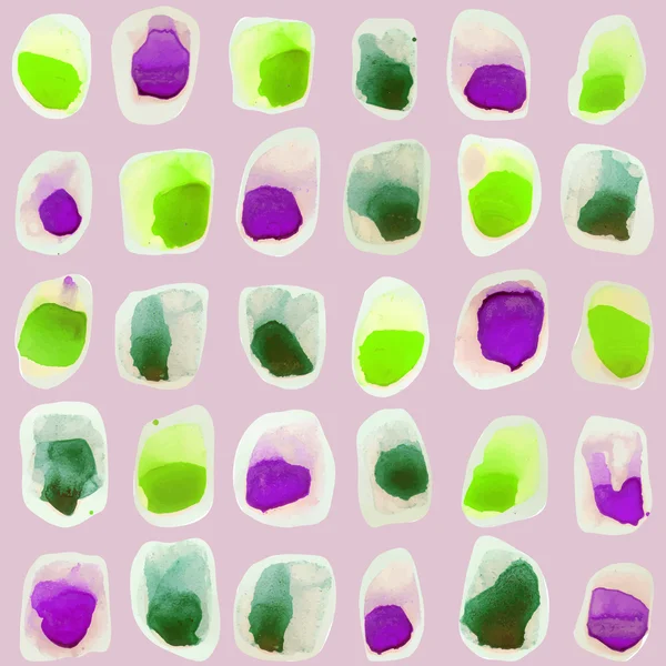 Vector círculos de acuarela. Adorno pintado. Grunge formas rondas coloridas. Colores rosa, marrón, verde. Textura vectorial acuarela . — Archivo Imágenes Vectoriales