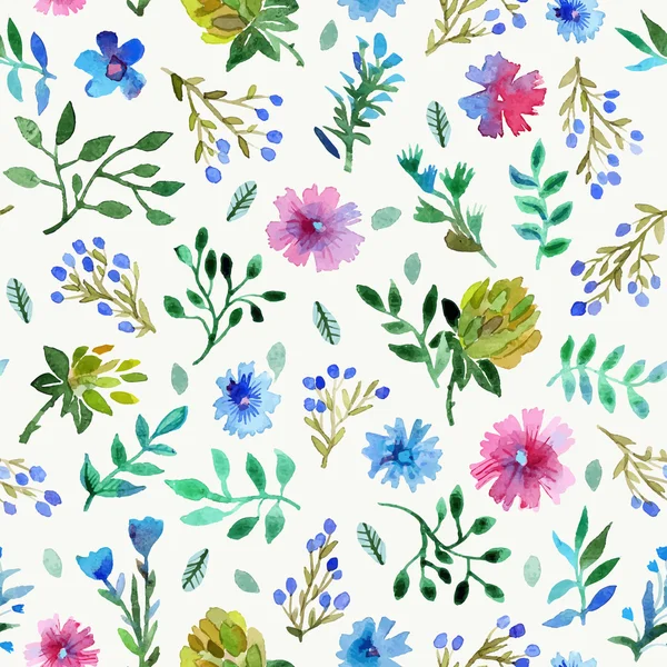 Seamless pattern with Beautiful flowers and leaves. — Stock vektor