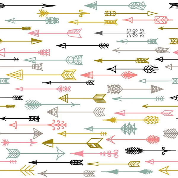 Векторний безшовний кольоровий етнічний візерунок зі стрілками . — стоковий вектор