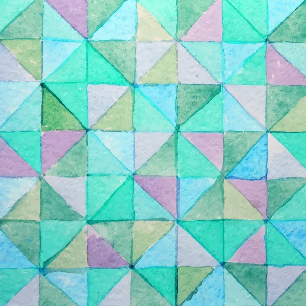 カラフルな三角形を持つシームレスな水彩画の背景. — ストックベクタ