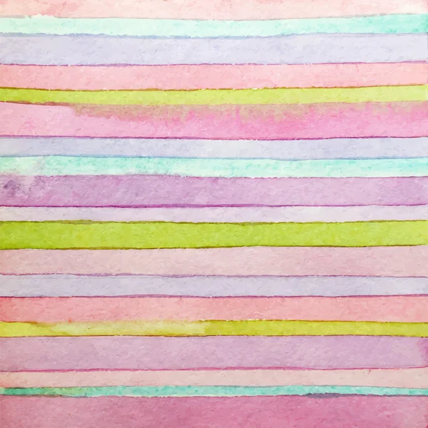 Striped hand drawn watercolor background. Handmade watercolor design element — Stok Vektör