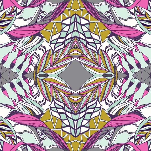 Bandana paisley ornementale traditionnelle. Couleurs rose, violet et jaune . — Image vectorielle