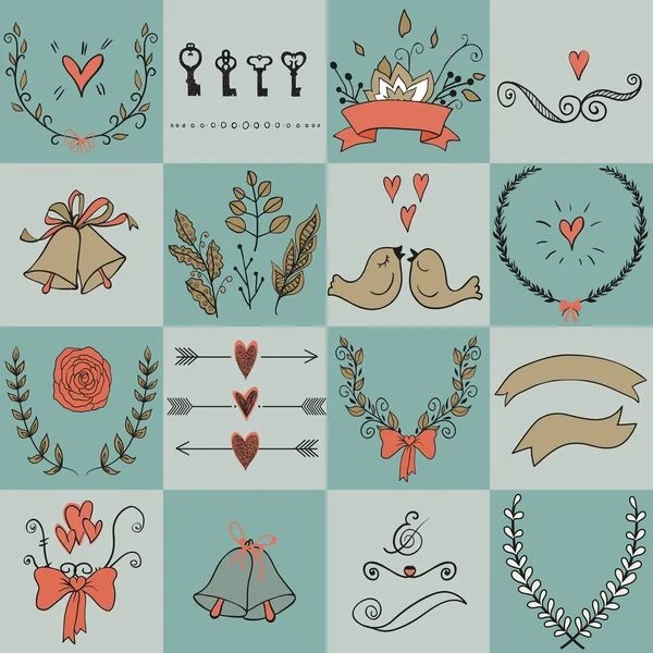 Conjunto de iconos para San Valentín, Día de la madre, boda, amor y eventos románticos . Gráficos vectoriales