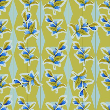 Watercolor seamless pattern with flowers and yellow background. Background for web pages, wedding invitations, save the date cards.