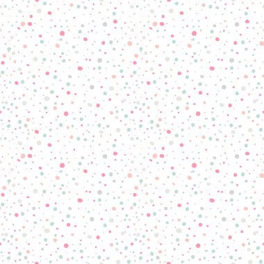 Beyaz arka plan üzerinde renkli polka noktaları ile sevimli sorunsuz desen veya doku.