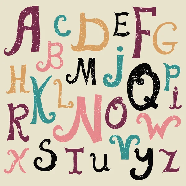 Alfabeto vectorial. Cartas hechas a mano. Cartas del alfabeto . — Vector de stock