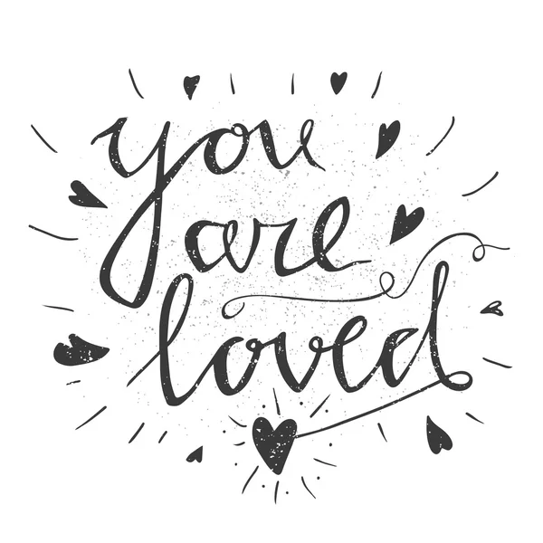 Hand drawn typography poster. Stylish typographic poster design with inscription all you neen is love. Inspirational illustration. — Stock vektor