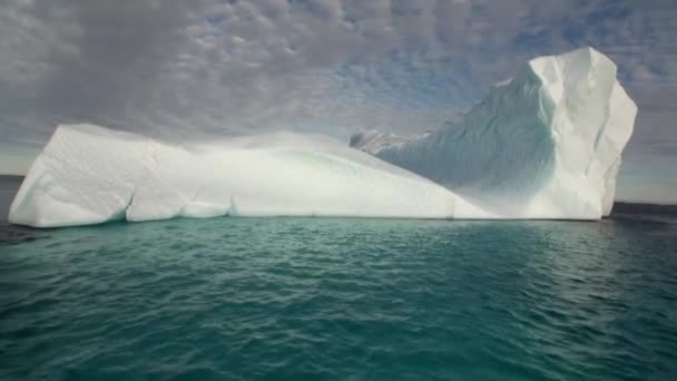 Große Eisberge treiben im Meer um Grönland. — Stockvideo