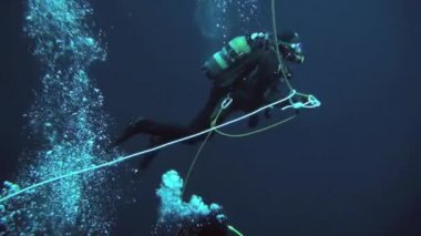 Arctic coğrafi Kuzey Kutbu'ndaki tüplü dalış.