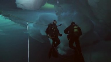 Arctic coğrafi Kuzey Kutbu'ndaki tüplü dalış.