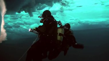 Arctic coğrafi Kuzey Kutbu'ndaki tüplü dalış.