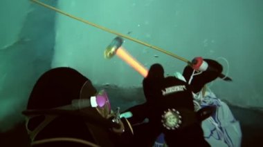 Arctic coğrafi Kuzey Kutbu'ndaki tüplü dalış.