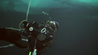 Arctic coğrafi Kuzey Kutbu'ndaki tüplü dalış.