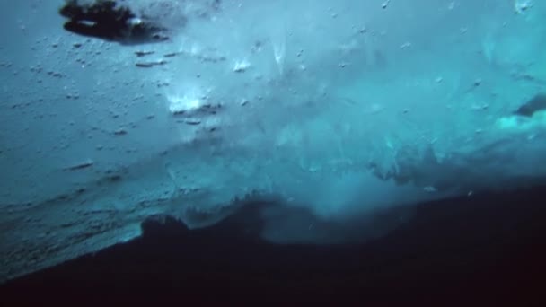 Duiken in noordpoolgebied op geografische noordpool. — Stockvideo