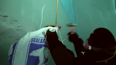 Arctic coğrafi Kuzey Kutbu'ndaki tüplü dalış.