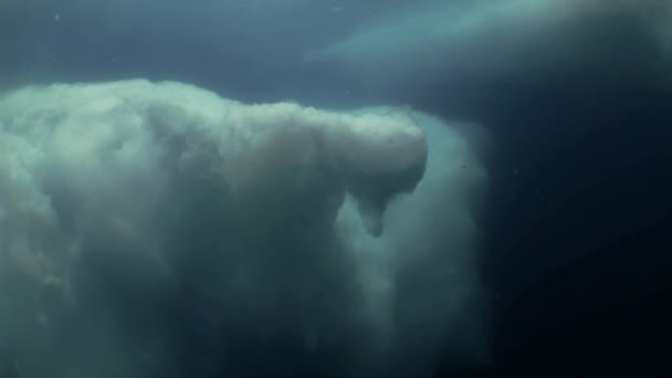 Unika Filmning skytte av isberg under vatten. — Stockvideo
