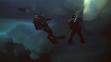 Arctic coğrafi Kuzey Kutbu'ndaki tüplü dalış.