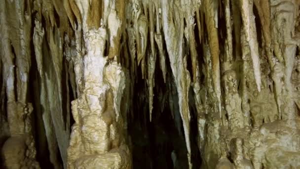 Podwodnych stalaktytów w cenote Meksykańskimi Yucatan. — Wideo stockowe