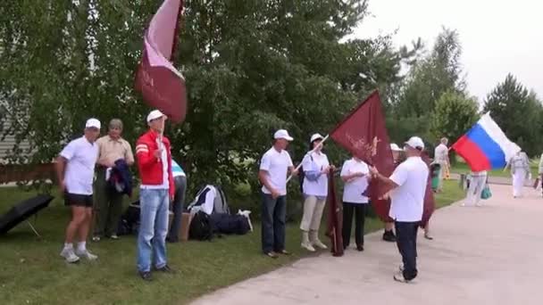 Uluslararası takım zaferi ve spor festivali. — Stok video