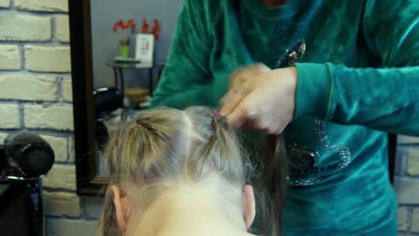 Praca jako fryzjer w salonie fryzjerskim. — Wideo stockowe