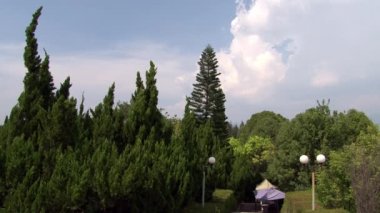 Yunnan ilindeki Fuxian Gölü 'ndeki Çin Budist Manastırı..