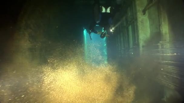 Gemi enkazı Salem Express Mısır 'daki Kızıl Deniz' de suyun altında.. — Stok video