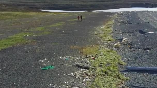 Vista aérea deserto desabitado Novaya Zemlya. — Vídeo de Stock