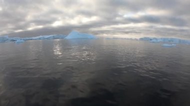 Antarktika 'daki eriyen buzuldan yüzen dev buzdağı.