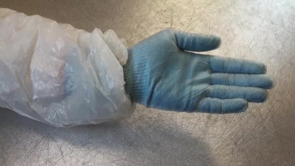 Перчатки для защиты от порезов . — стоковое видео