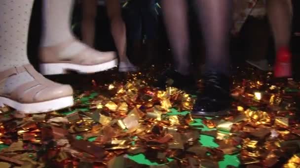 Beautiful dancing feet on gladness revelry party. — Stock Video