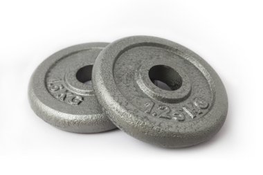 Beyaz arka plan ağırlık plakaları