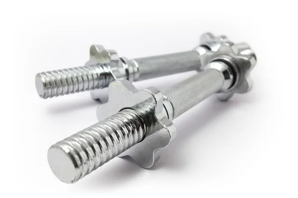 Dumbbell bars on white background — Stock Photo, Image