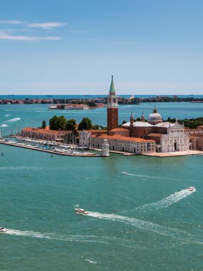 San Giorgio Maggiore Adası Venedik, İtalya, havadan görünümü