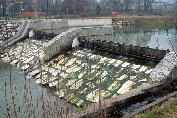 Small Rock Dam River Built Area — Stock Photo, Image