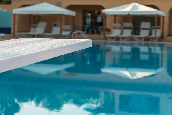 Outdoor swimming pool's white board detail — Stock Photo, Image