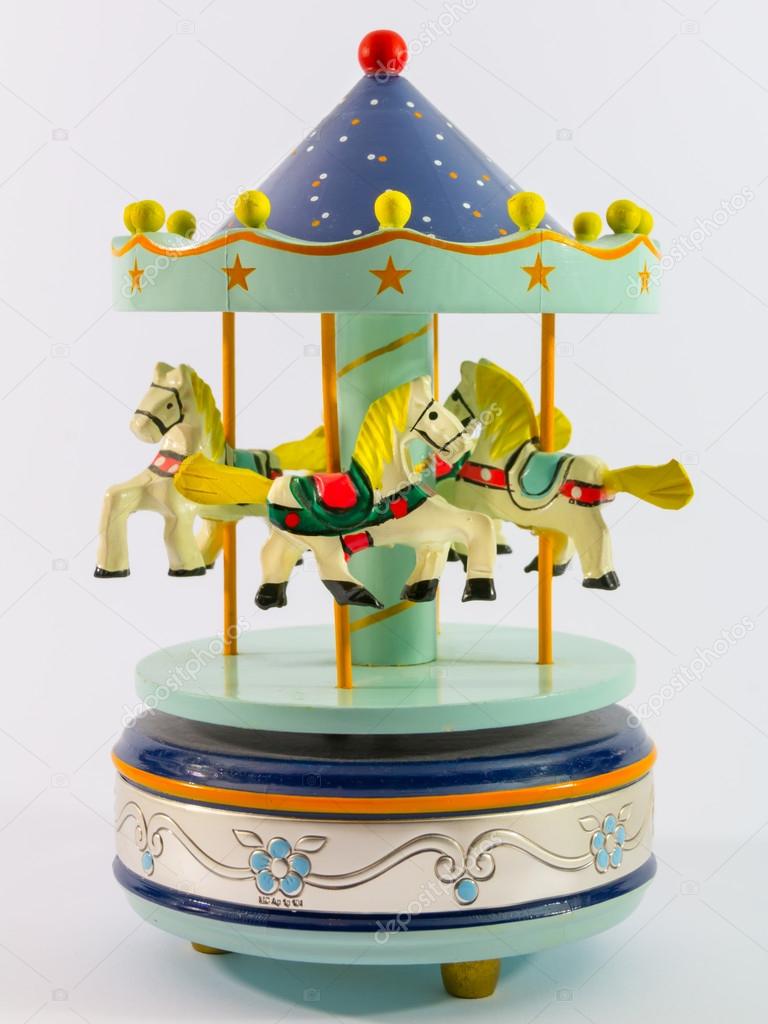 sky blue merry-go-round horse carillon