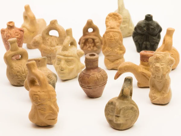 Pieces of peruvian pottery, inca ceramic — Stock Photo, Image